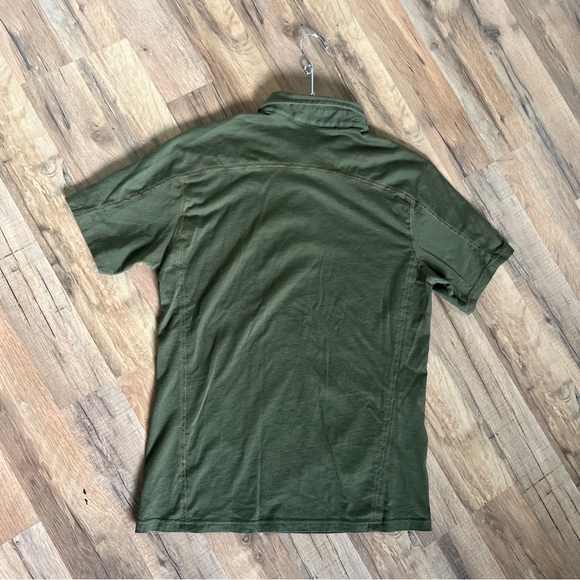 KUHL Wildfibre organic Mens Green Short Sleeve Pullover Polo Shirt Size medium - Picture 5 of 6